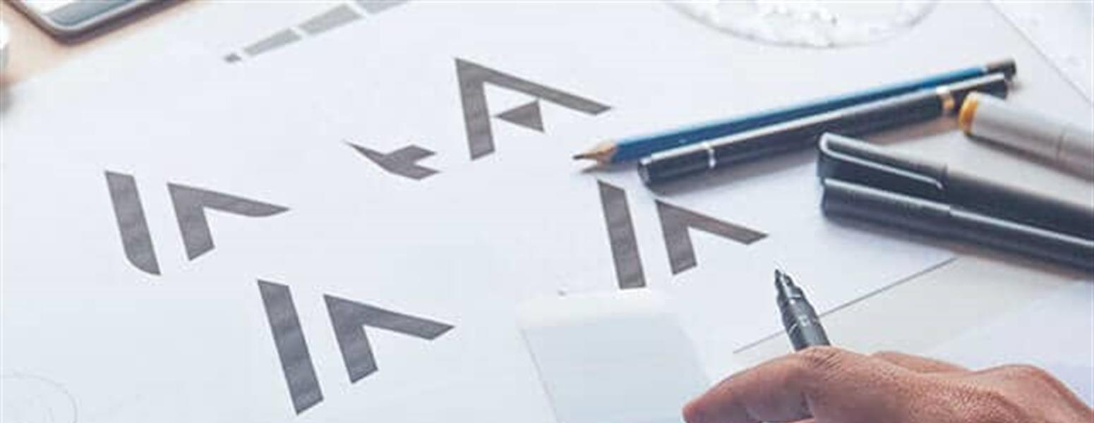 Papers with logos and brand colors